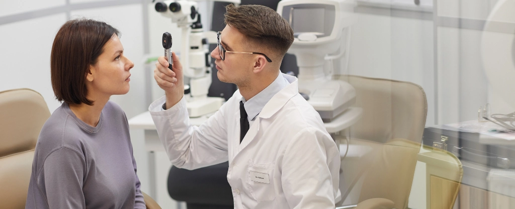 Médico revisando a una paciente que solicita la baja medica 